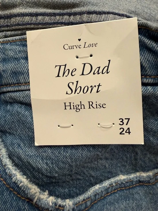 Abercrombie & Fitch Curve Love Dad Shorts High Rise Distressed Denim Size 37 NWT - Picture 4 of 11